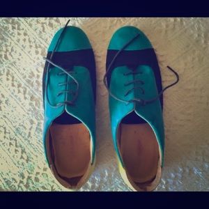 Topshop Colorblock Lace-Up Oxford Shoes - Size 8