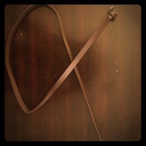 Thin dark brown belt 40in.
