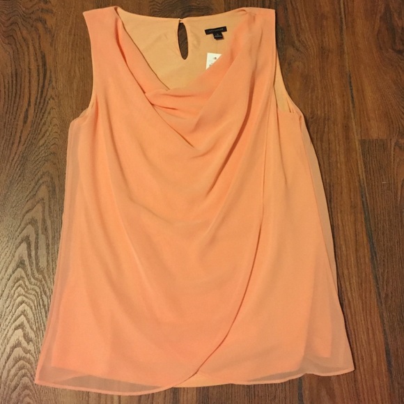 Ann Taylor Sleeveless Top with Draped Neckline - Picture 1 of 2