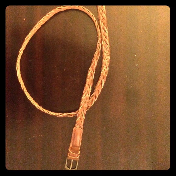Thin, braided, brown belt 41in