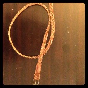 Thin, braided, brown belt 41in