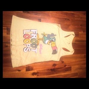 S yellow Fruit Loops tank top