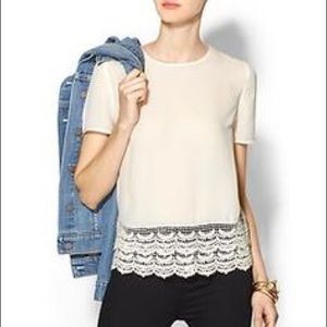 Pale Sky Lace Hem Top