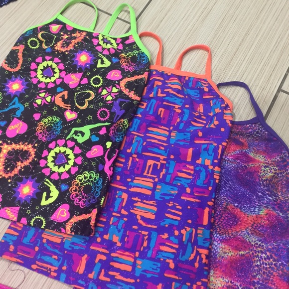 Girls gymnastics tops and shorts