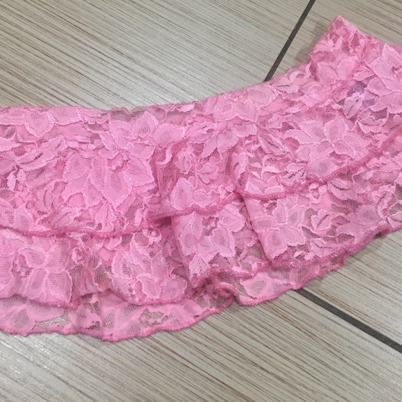Pink lace lingerie skirt