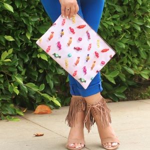 Bags - Candy Print Canvas Clutch! Bags - Candy Print Canvas Clutch!