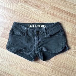 Black washed jean shorts
