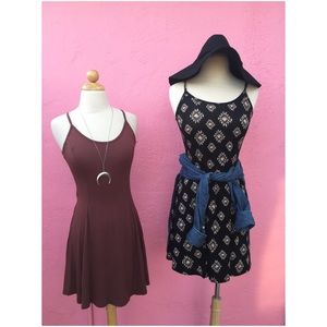 Black printed boho dress