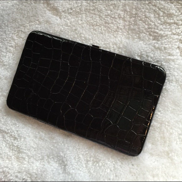 ❣Black Croc Flat Wallet❣