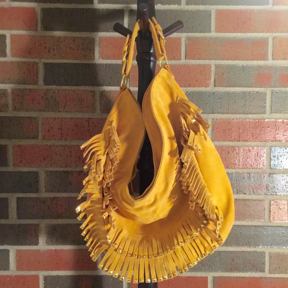 Yellow Fringe Big Buddha Bag