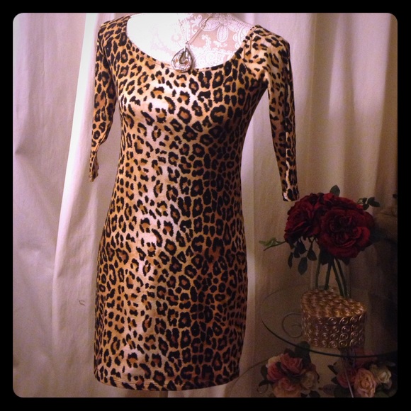 Leopard print mini dress