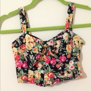 Floral bow crop top