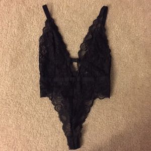 Black VS lace teddy
