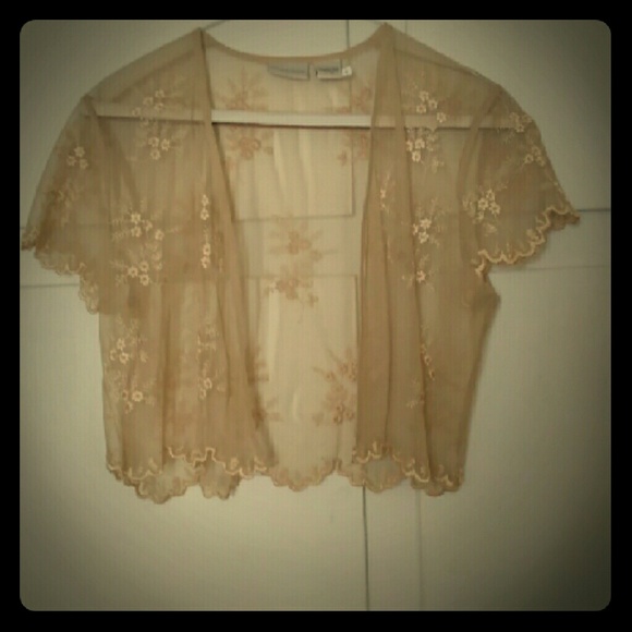 Tan colored mesh shrug  Newport News