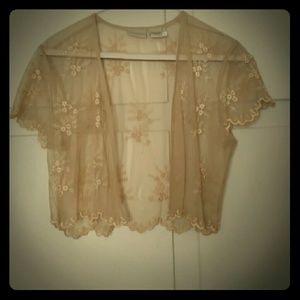 Tan colored mesh shrug  Newport News