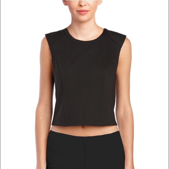 New ABS by Allen Schwartz Black Crop Top sz S bnwt
