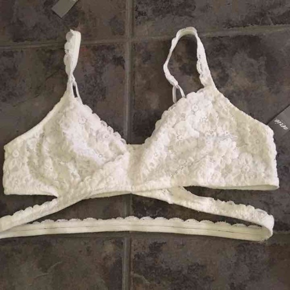 aerie Other - 🆕 Aerie Lace Wrap around White Bralette Sz XL