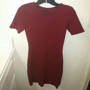 Soft red bodycon dress