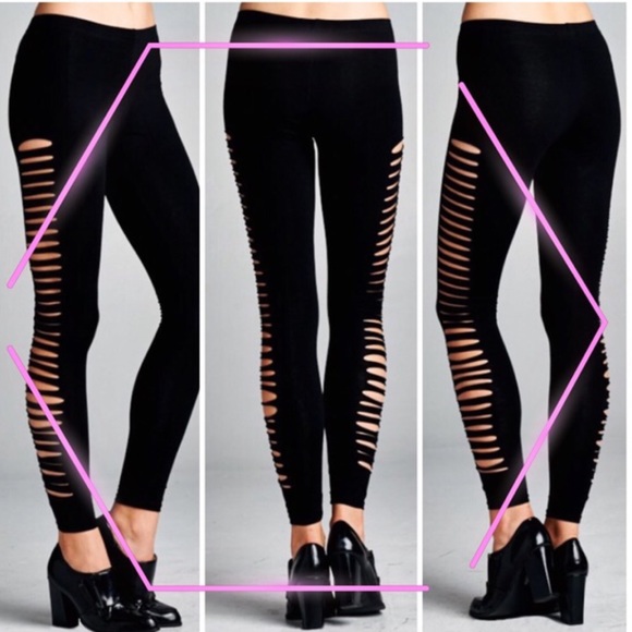 πΊHOST PICK 2/3πΊBLACK RIPPED LEGGINGS! - Picture 2 of 2