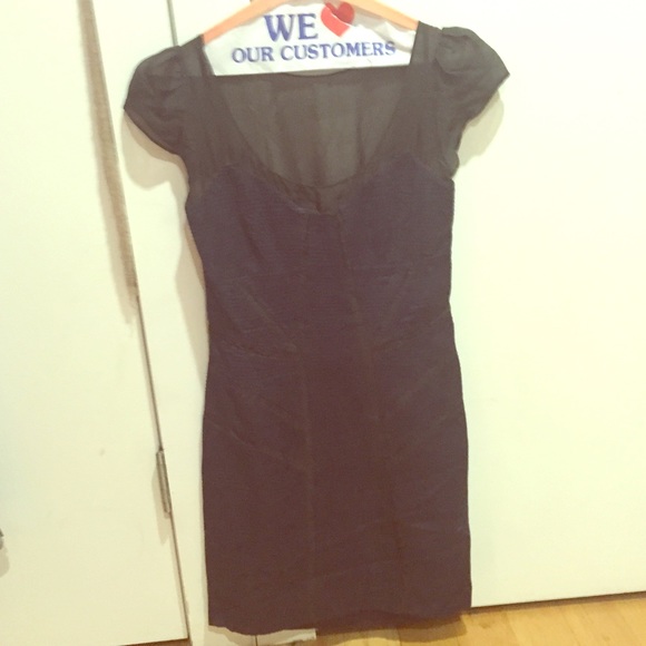 Navy/illusion top cocktail dress