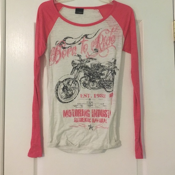 Cute "born to ride" graphic long sleeve