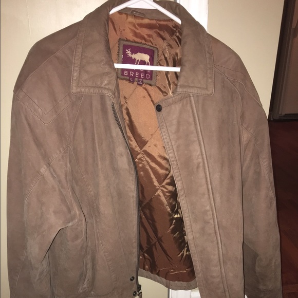 Camel color genuine leather coat