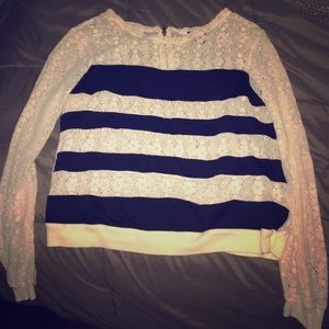 Black and cream striped lace shirt!