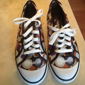 Newinbox COACH sneakers/purple/multi color/size 9