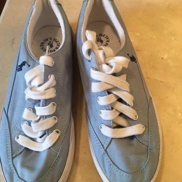 RalphLauren polo canvas sneakers size 9/light blue