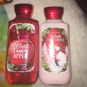 Bath and body works candy apple lotion and soap