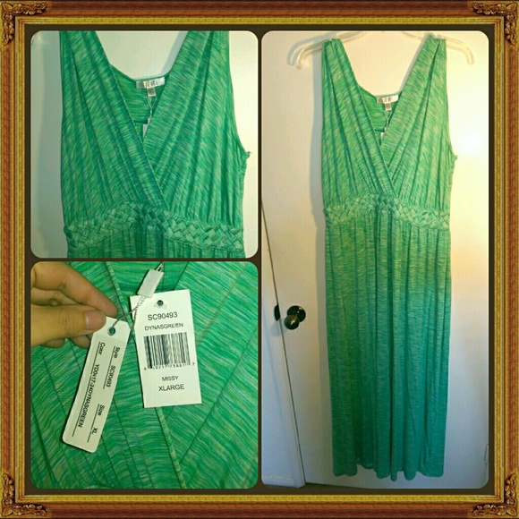 NWT Green long maxi dress
