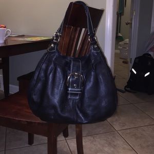 Authentic black leather Coach purse