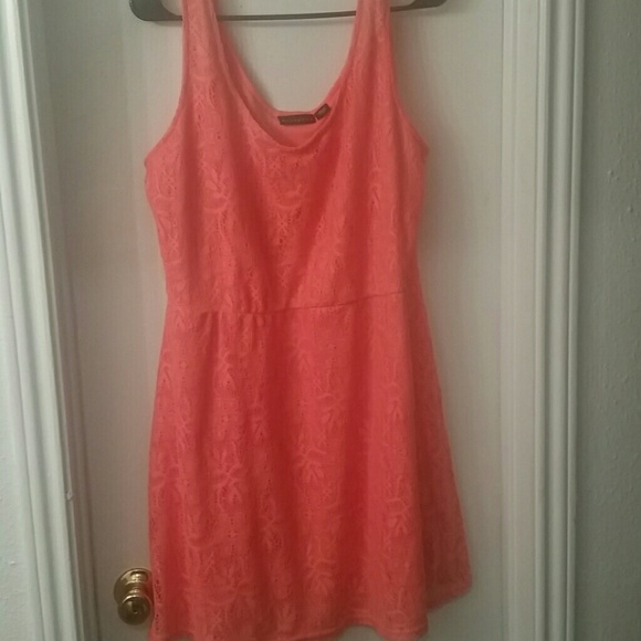 Coral lace dress