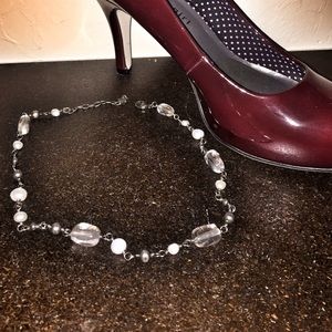 18 in pearl and crystal necklace