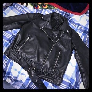 Black leather jacket