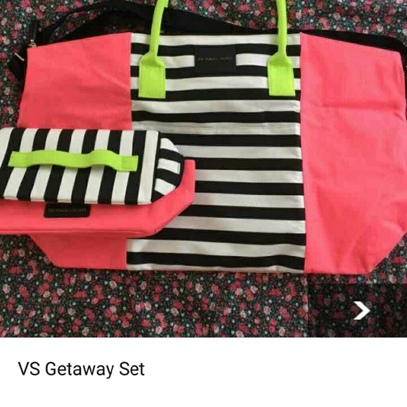 VS PINK Getaway large tote and train case