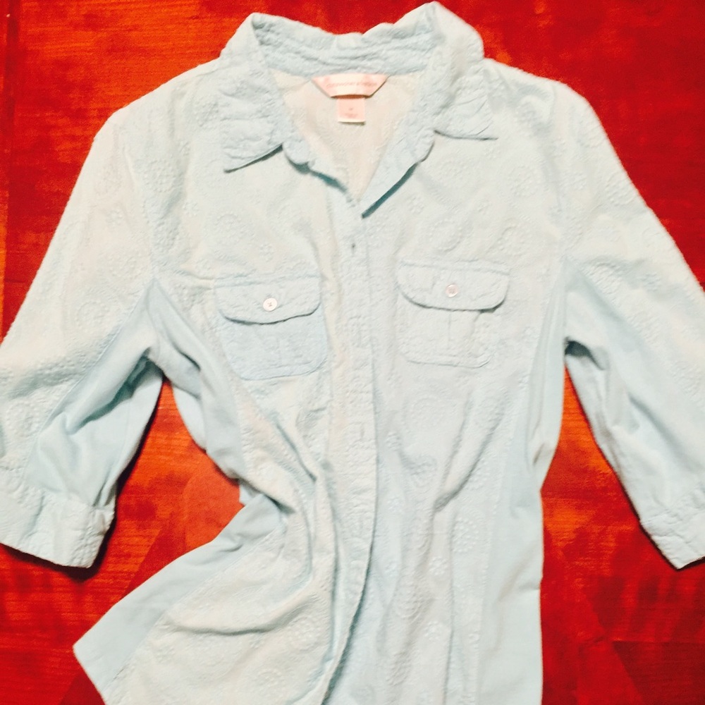 Soft turquoise button shirt