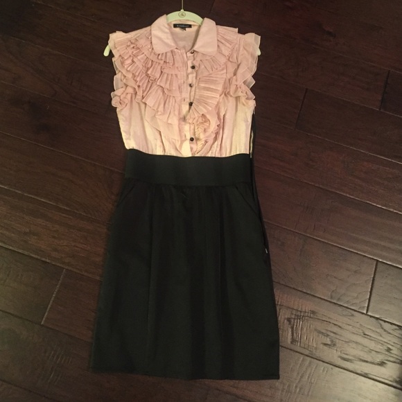 Bebe dress with ruffle top and fitted bottom