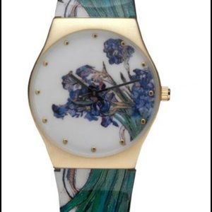 Van Gogh irises watch with 18k gold overlay NEW!