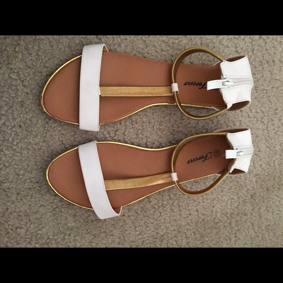 White and gold sandals