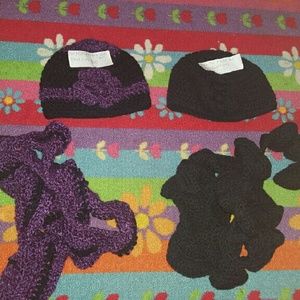 2 crochet hat/scarf set