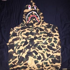 Bape Ponr Camo Shark Zip