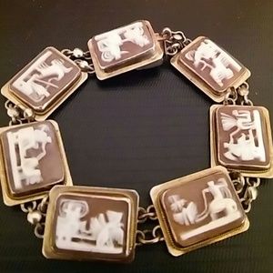 Antique 7 days of the week cameo bracelet