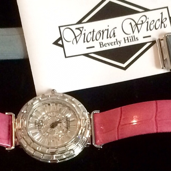 Victoria Wieck Crystal Baguette and Pave Watch