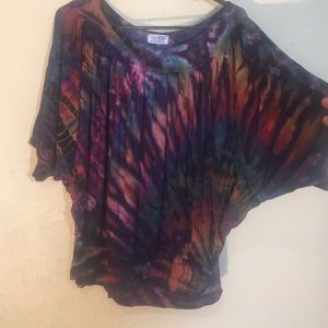 Tie-dye Mexicali Blues butterfly sleeve top!