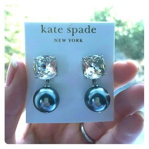 New Kate Spade Black Pearl & Crystal Earrings