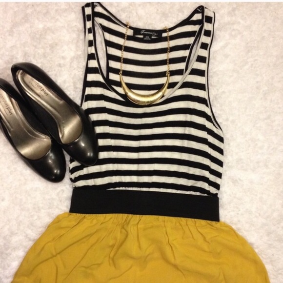 Forever 21 Dresses & Skirts - Black, white, and yellow dress
