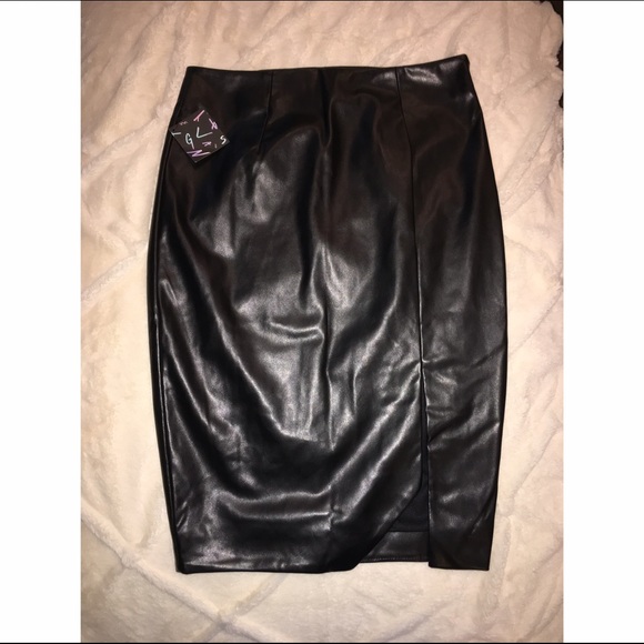 NASTY GAL leather midi skirt