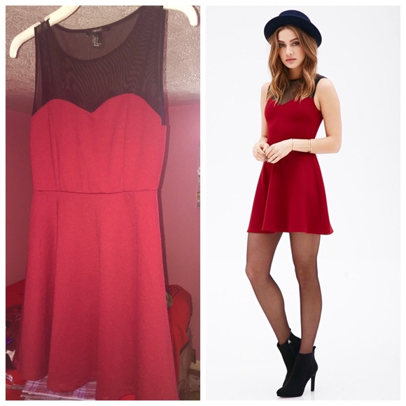 Illusion Fit Flare Dress