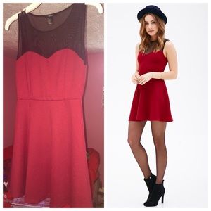 Illusion Fit Flare Dress